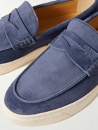 Brunello Cucinelli - Suede Penny Loafers - Blue