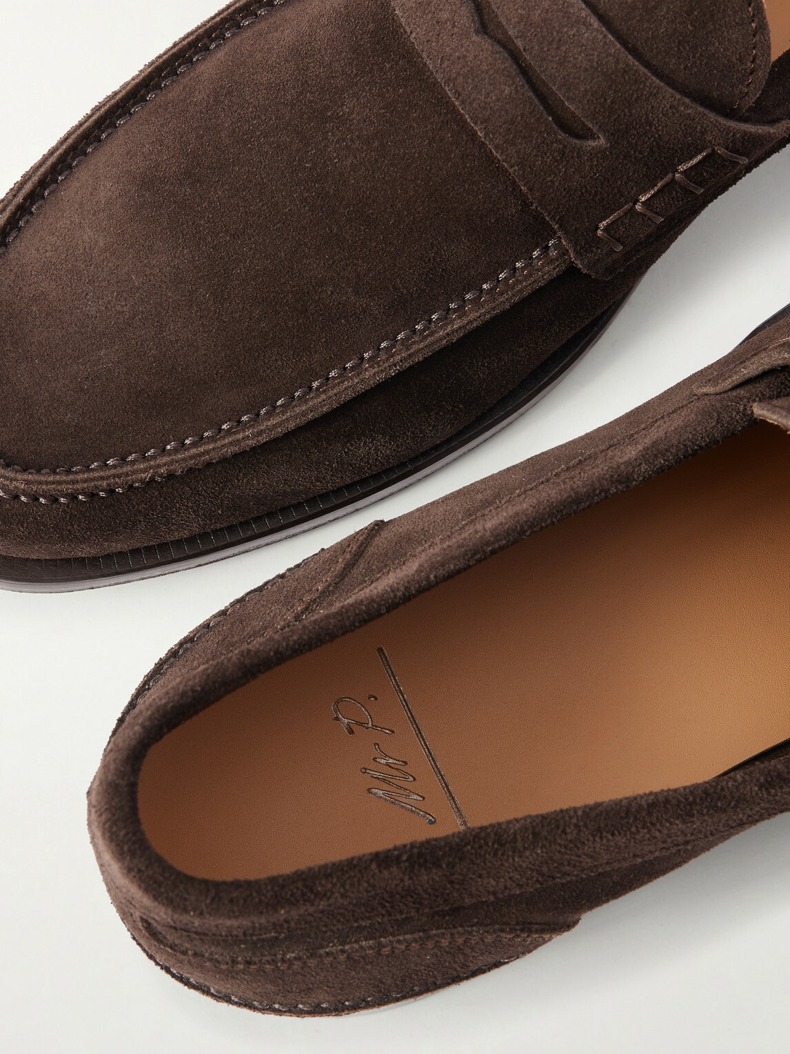 Mr P. - Split-Toe Suede Penny Loafers - Brown