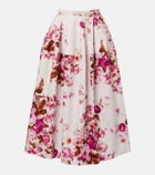 Erdem Floral cotton poplin midi skirt