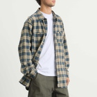 Engineered Garments Men's Plaid Jacquard Work Shirt in Navy