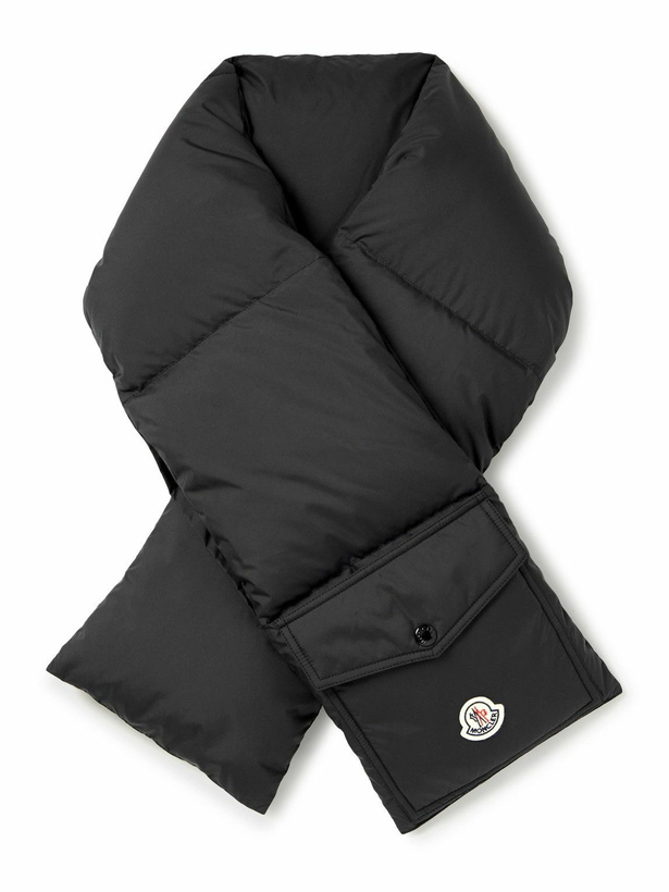 Photo: Moncler - Logo-Appliquéd Quilted Shell Down Scarf
