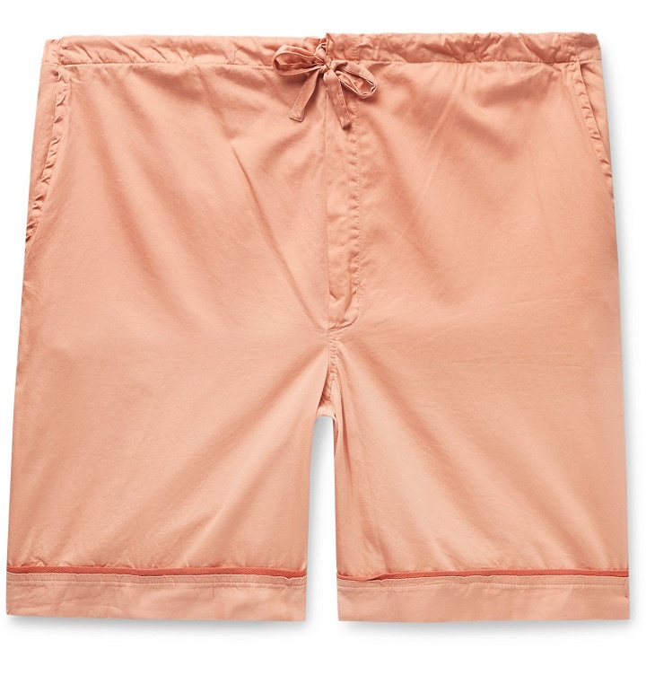 Photo: Cleverly Laundry - Piped Garment-Dyed Washed-Cotton Pyjama Shorts - Orange