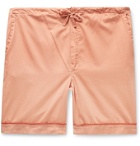 Cleverly Laundry - Piped Garment-Dyed Washed-Cotton Pyjama Shorts - Orange