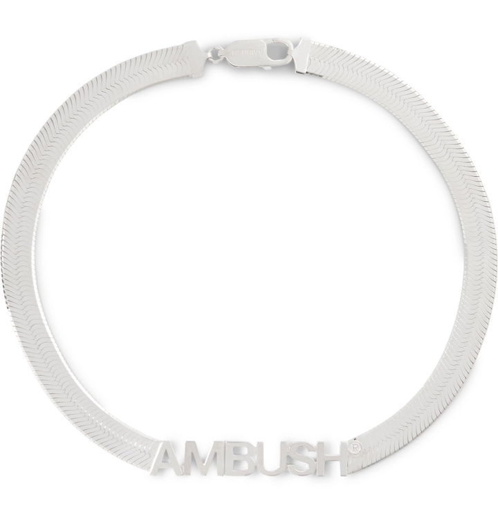 Photo: AMBUSH® - Logo-Engraved Sterling Silver Necklace - Silver
