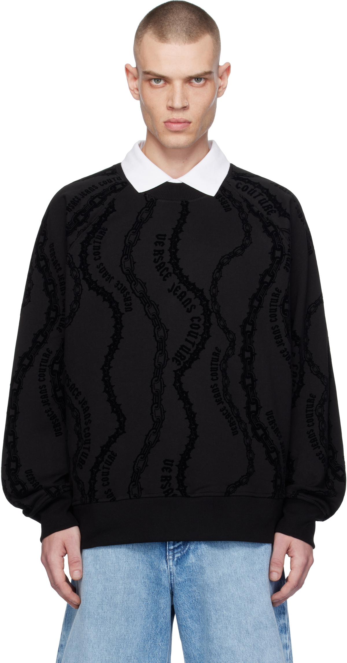 Versace Jeans Couture Black Chain Couture Sweatshirt Versace