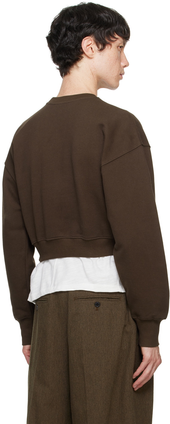 Recto Brown Embroidered-Logo Sweatshirt
