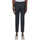 Z Zegna Navy One Pleat Trousers