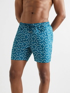 Sunspel - Mid-Length Printed Recycled Swim Shorts - Blue