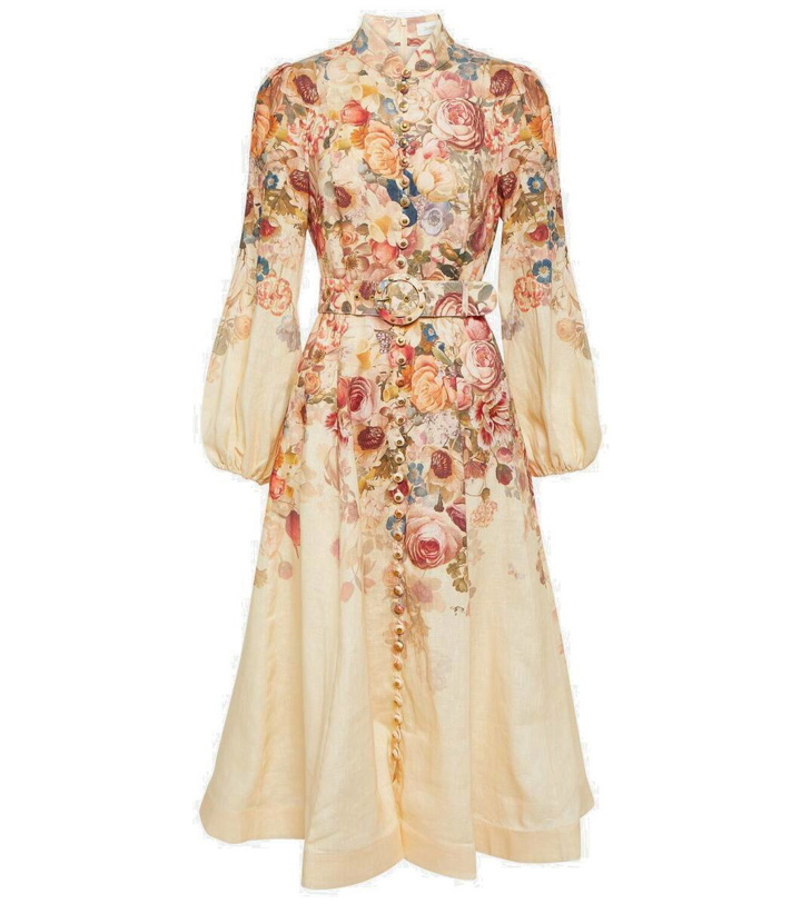 Photo: Zimmermann Luminosity floral linen shirt dress