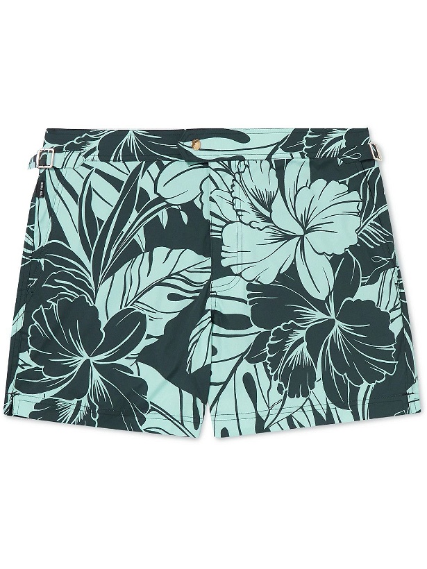 Photo: TOM FORD - Slim-Fit Short-Length Floral-Print Swim Shorts - Green