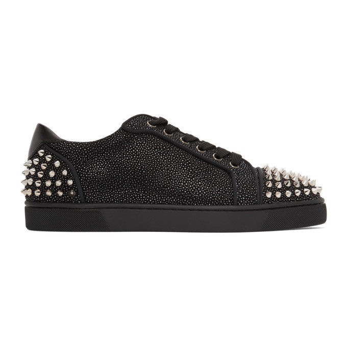 Photo: Christian Louboutin Black and Silver Suede Seavaste 2 Sneakers