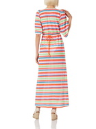 MC2 Saint Barth Chevron Raschel Knit Long Beach Dress Bliss With Striped Pattern