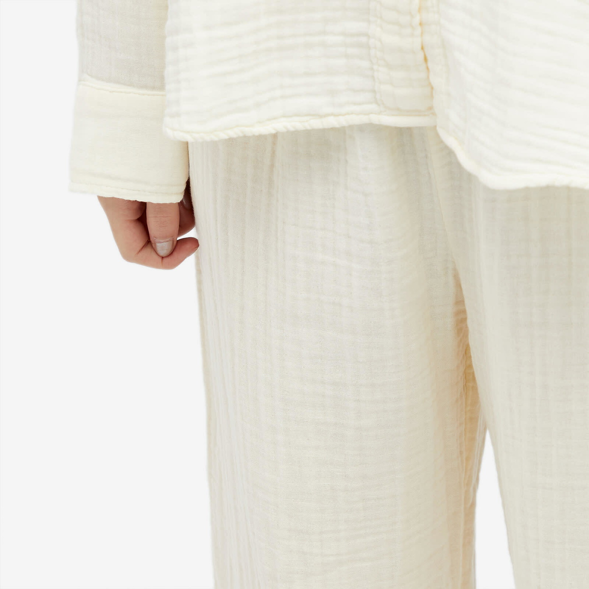 DONNI. Women's Bubble Crop Simple Pant in Creme