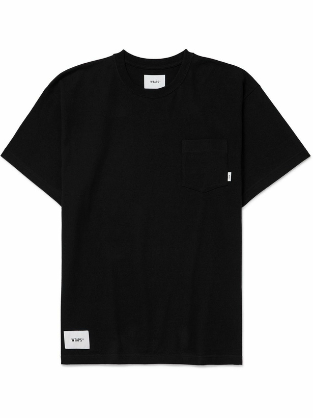 Photo: WTAPS - Logo-Appliquéd Printed Cotton-Jersey T-Shirt - Black