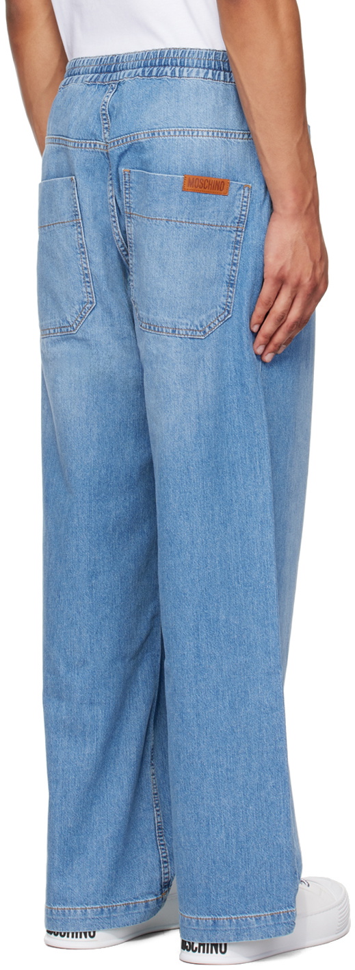 Moschino Blue Elasticized Waistband Jeans