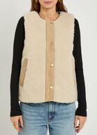 Barbour Dulsie Corduroy-trim Fleece Gilet Ecru