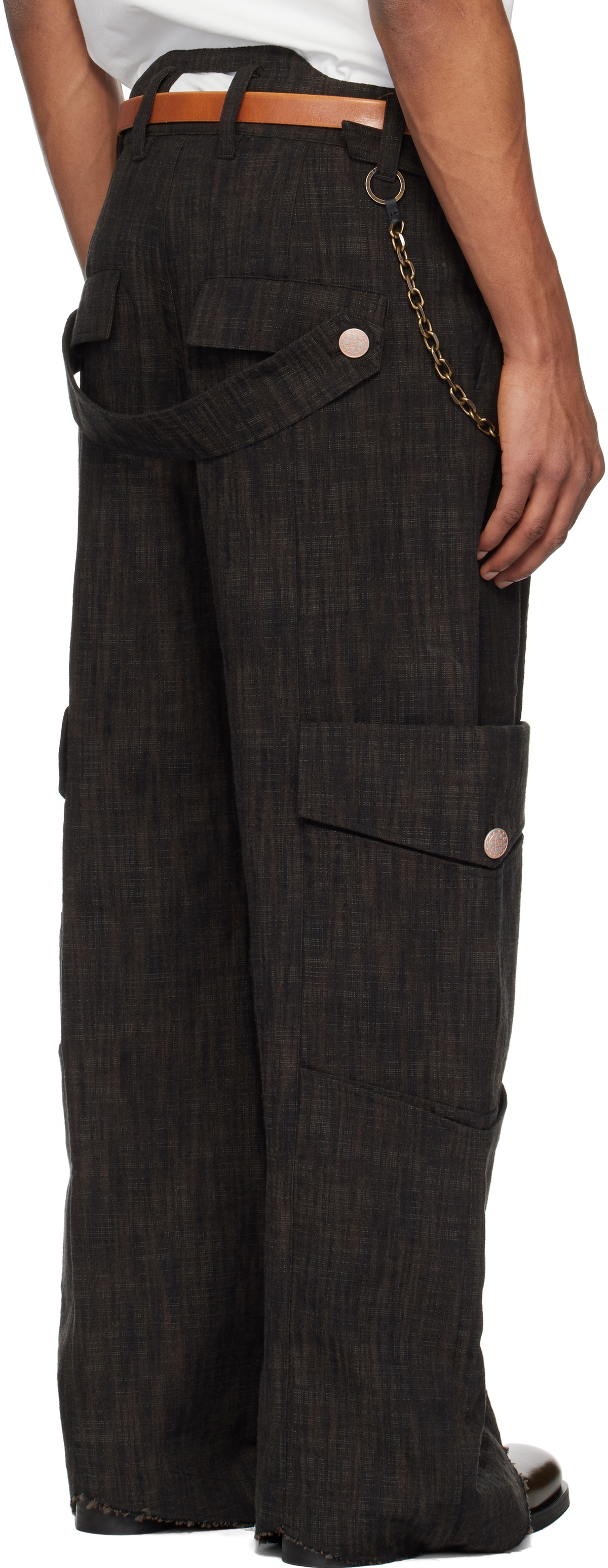 NULLUS Brown 8 Pocket Cargo Pants NULLUS