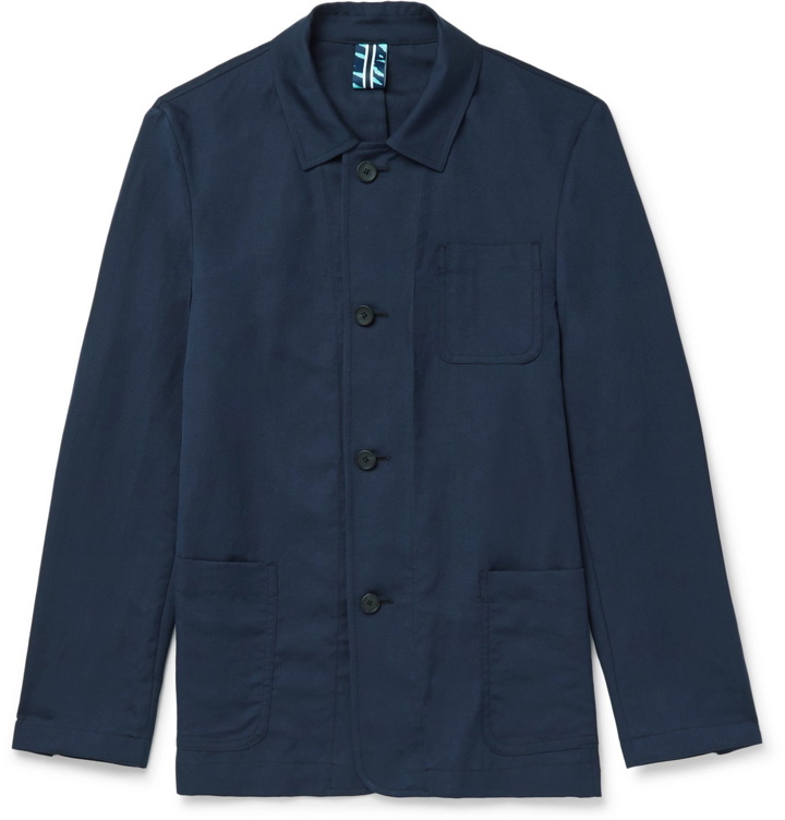 Photo: Hugo Boss - Norvil Slim-Fit Cotton and Linen-Blend Field Jacket - Blue