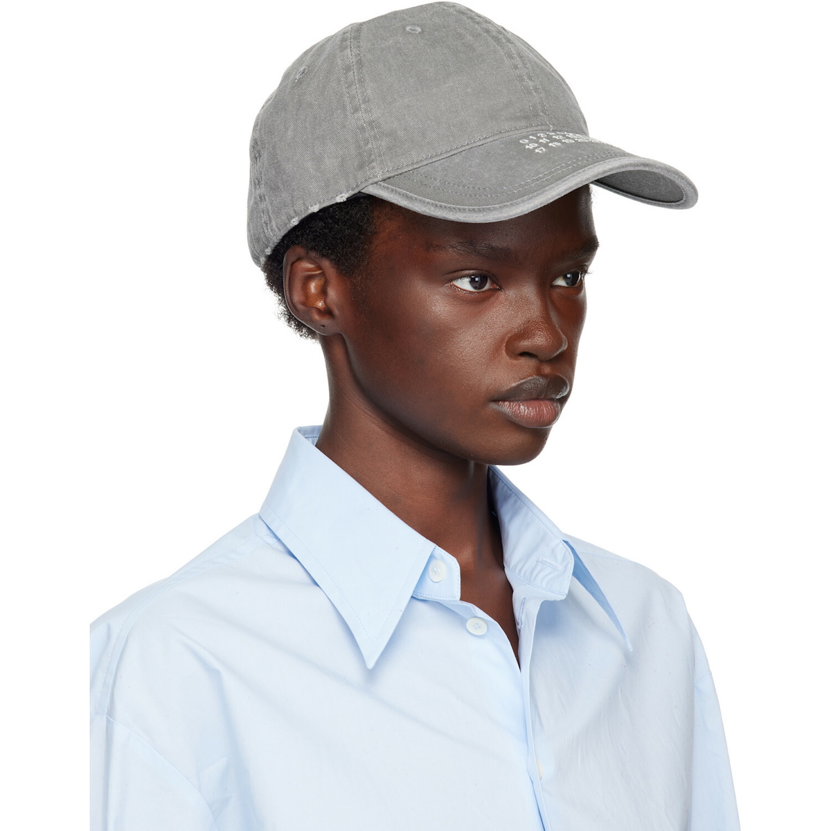 MM6 Maison Margiela Gray Embroidered Logo Cap