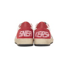 Golden Goose White and Red Ball Star Sneakers