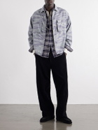 A.PRESSE - Checked Cotton and Silk-Blend Twill Shirt - Blue