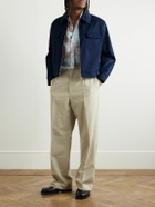 SECOND / LAYER - Herman Embroidered Cotton-Twill Jacket - Blue