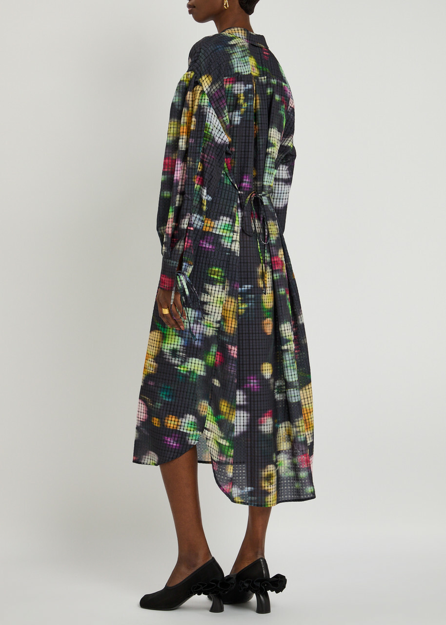Julia Heuer Fara Floral-print Chiffon Midi Dress Black