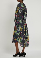 Julia Heuer Fara Floral-print Chiffon Midi Dress Black