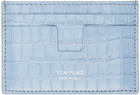 TOM FORD Blue Croc Classic Card Holder