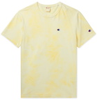 Champion - Logo-Embroidered Tie-Dyed Cotton-Jersey T-Shirt - Yellow