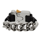 1017 ALYX 9SM Silver and Black Leather Details Chain Bracelet