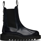 Toga Virilis Navy Ankle High Chelsea Boots