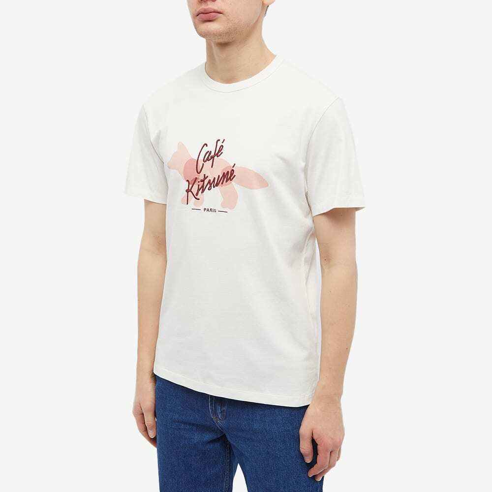Maison Kitsuné Men's Café Kitsune Fox Classic T-Shirt in Coconut