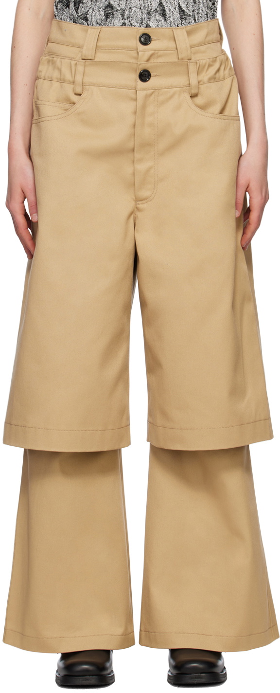 Meryll Rogge Beige Double Pant Meryll Rogge