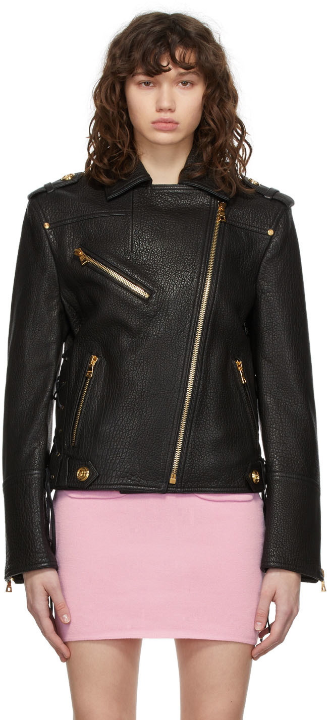Balmain Black Leather Jacket Balmain