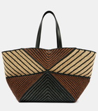 Loewe Puzzle Fold XXL raffia tote bag