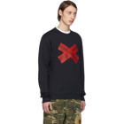 Dolce and Gabbana Navy Tape Logo Sweatshirt