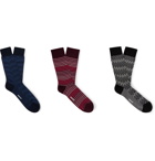 Missoni - Three-Pack Crochet-Knit and Cotton-Blend Socks - Multi