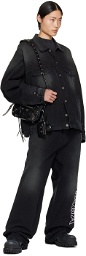 Balenciaga Black 'Le Cagole' XS Men Flap Bag
