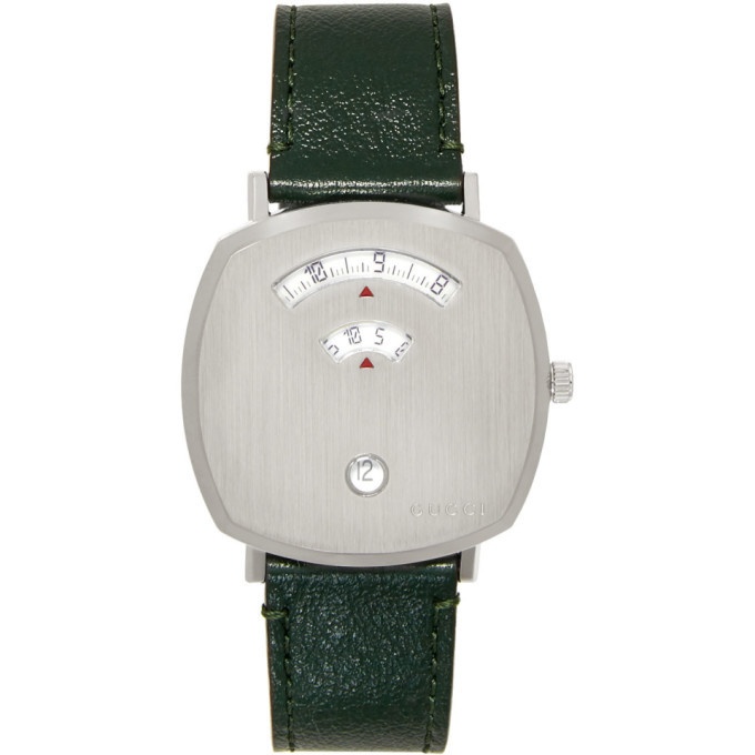 Photo: Gucci Silver and Green Grip Watch