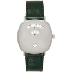 Gucci Silver and Green Grip Watch