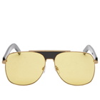 Palm Angels Men's Bay Sunglasses in Gold/Yellow