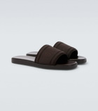 Gucci Logo canvas and leather slides