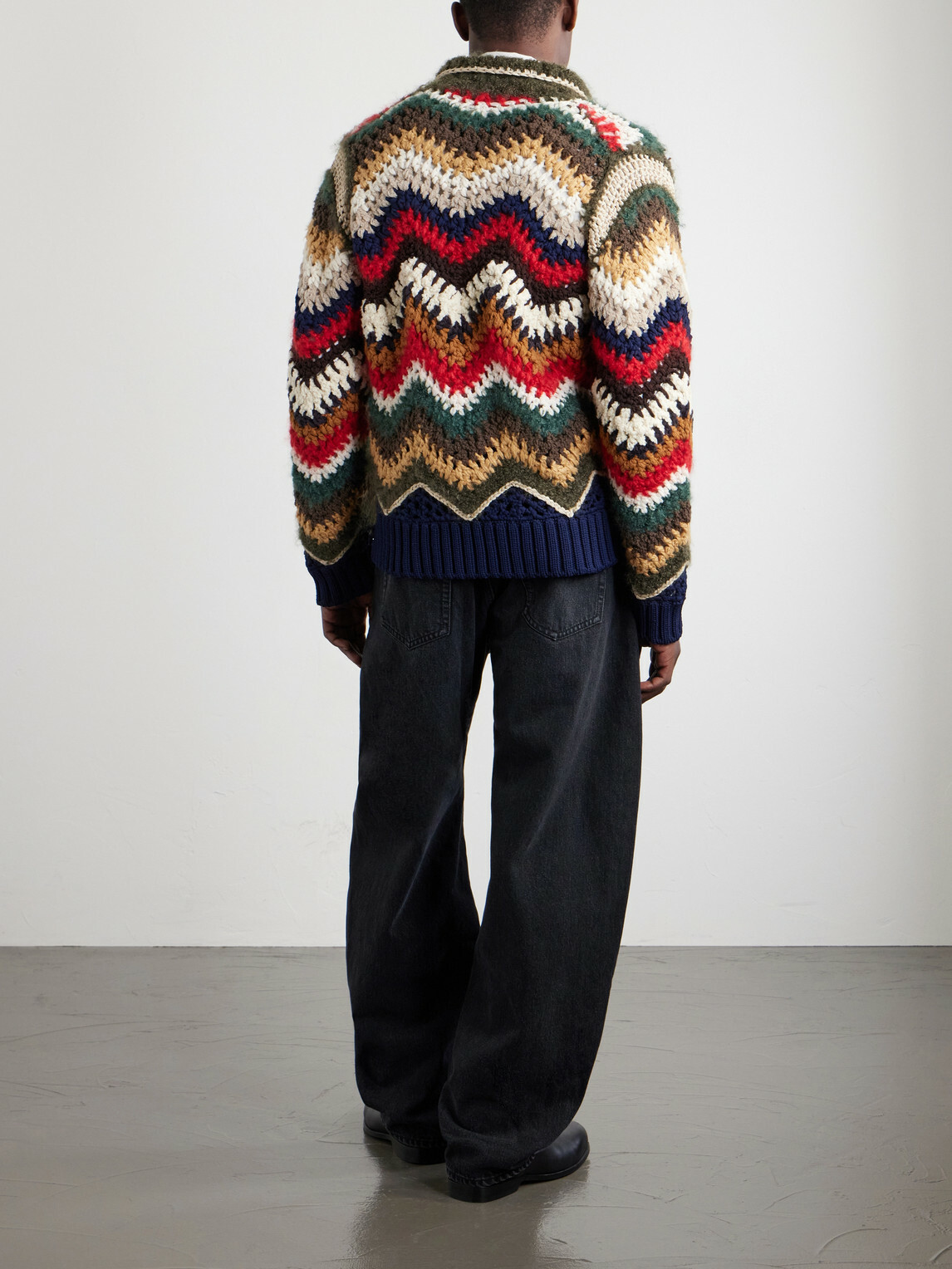 Sacai - Striped Crocheted Zip-Up Cardigan - Multi Sacai