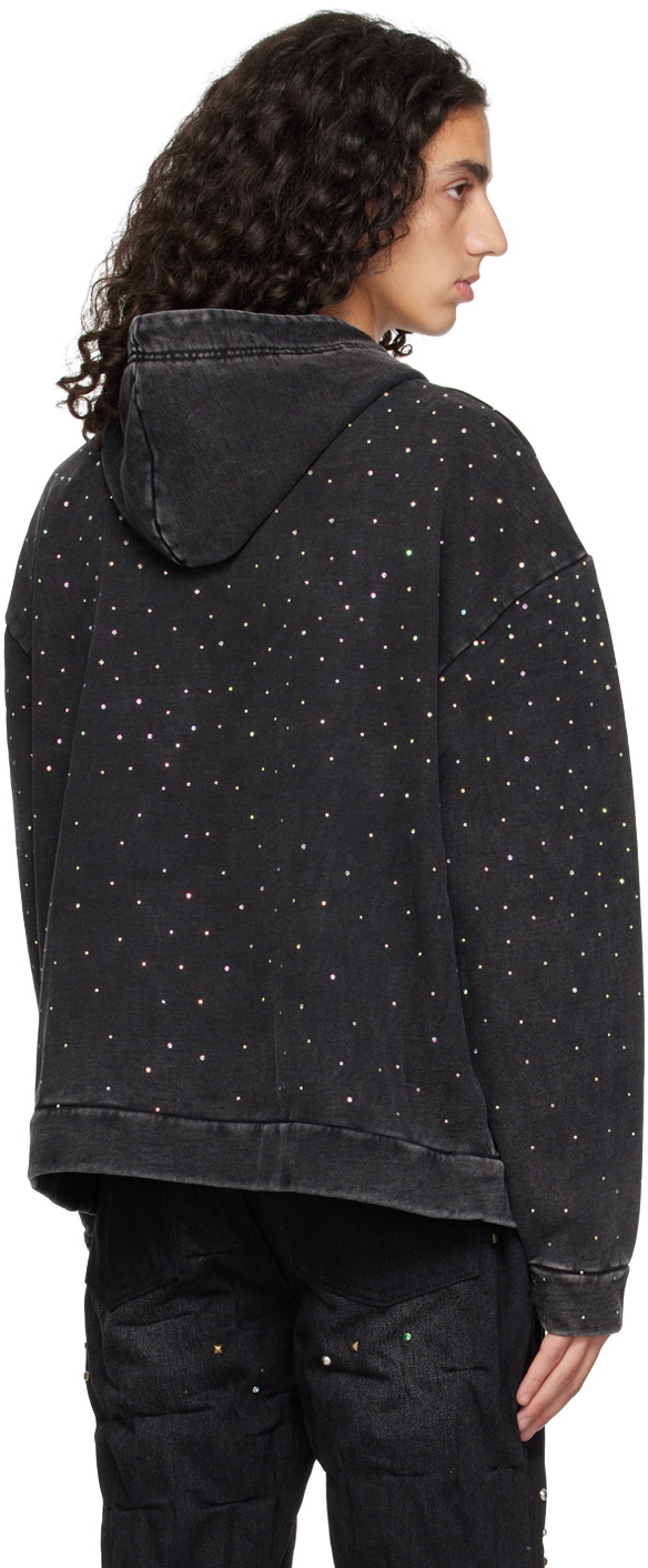 Who Decides War SSENSE Exclusive Black Rhinestone Hoodie