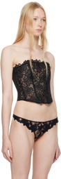 Fleur du Mal Black Whitney Embroidery Corset