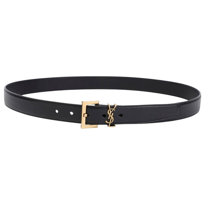 Photo: Saint Laurent Black Leather Belt