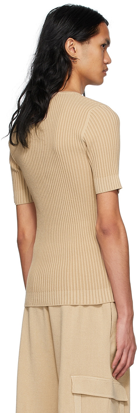 ANDREĀDAMO SSENSE Exclusive Beige Viscose Henley