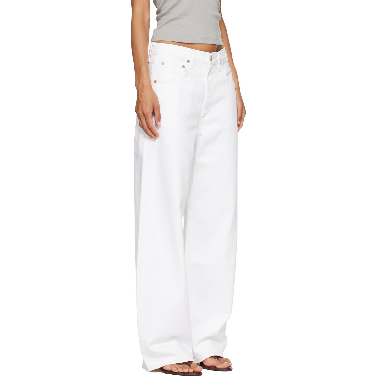 AGOLDE White Low Curve Jeans
