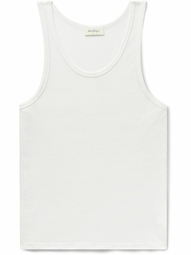Photo: SECOND / LAYER - Los Ninos Slim-Fit Ribbed TENCEL™ and Wool-Blend Tank Top - White
